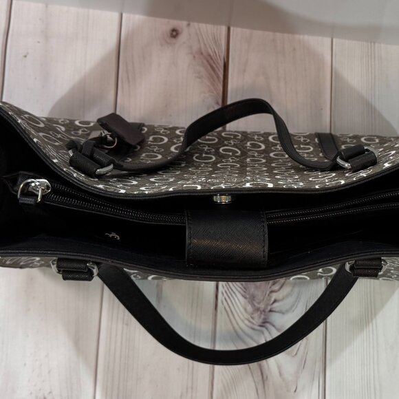 GUESS Tote Bag Snakeskin Pattern Grey/Black - Picture 6 of 10